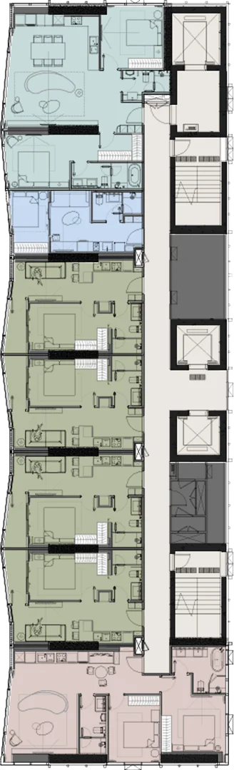 Floor plan drawing of the 51th-59th floor