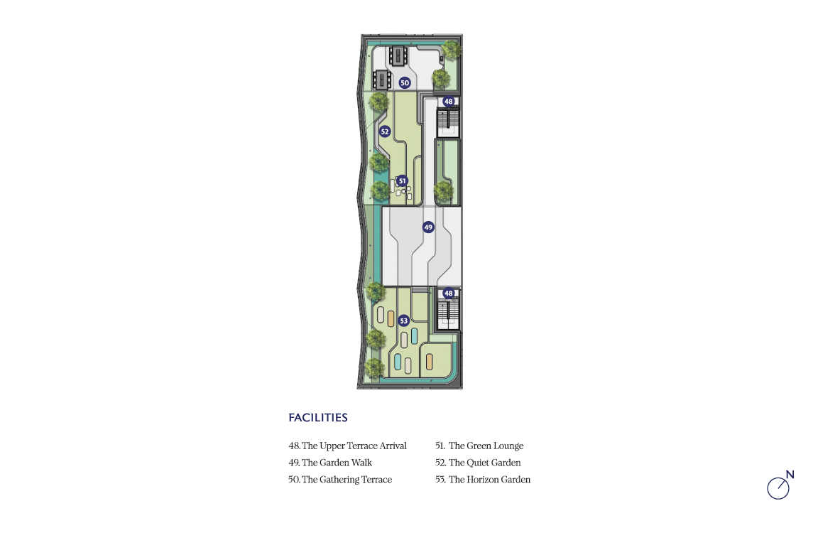 Master and facilities plan drawing of the Roof Top