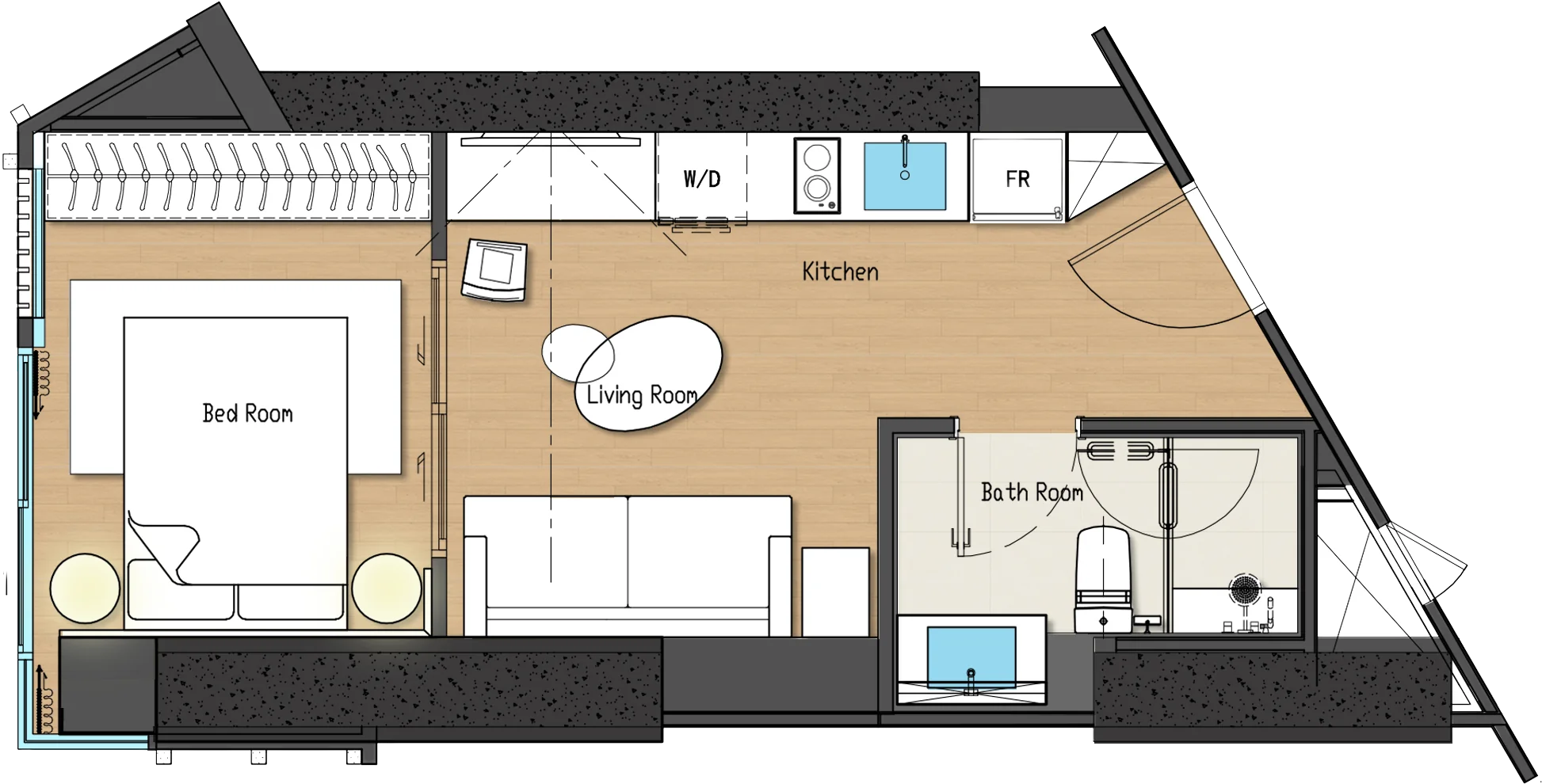 Floor plan drawing of a STANDARD unit, TYPE A-1