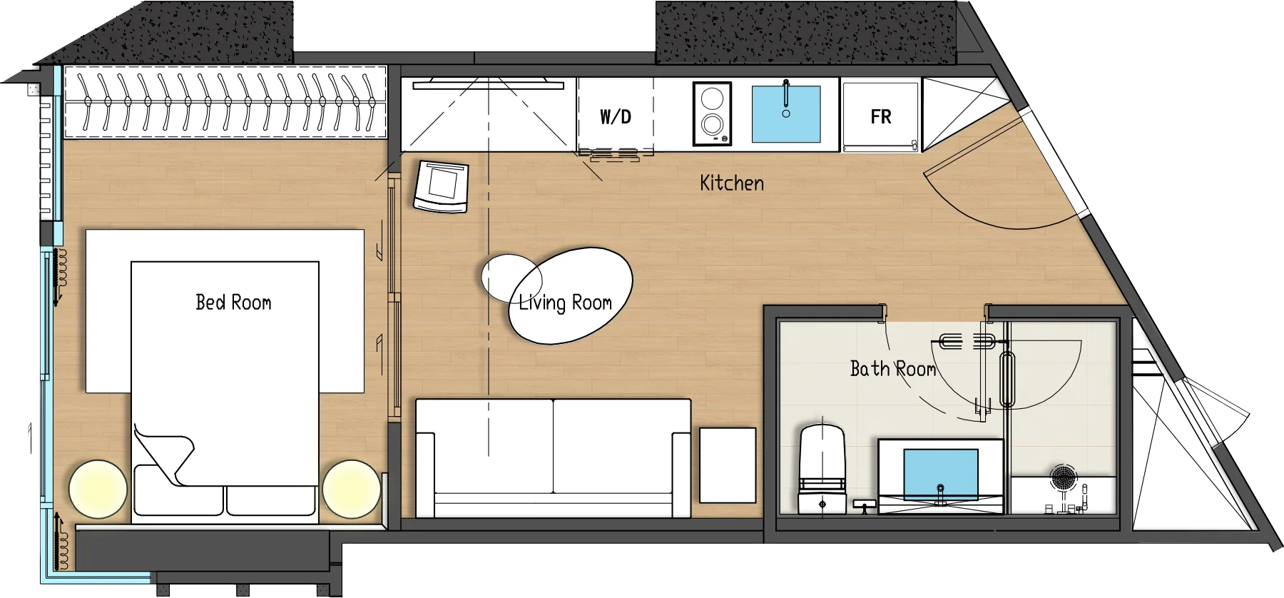 Floor plan drawing of a STANDARD unit, TYPE A