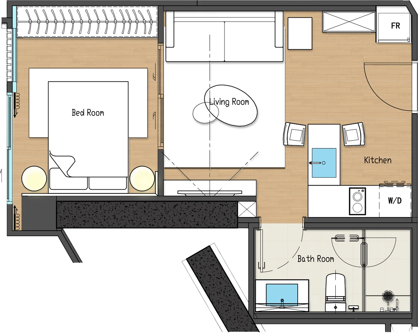 Floor plan drawing of a STANDARD unit, TYPE B