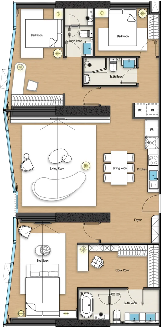 Floor plan drawing of a PENTHOUSE unit, TYPE L