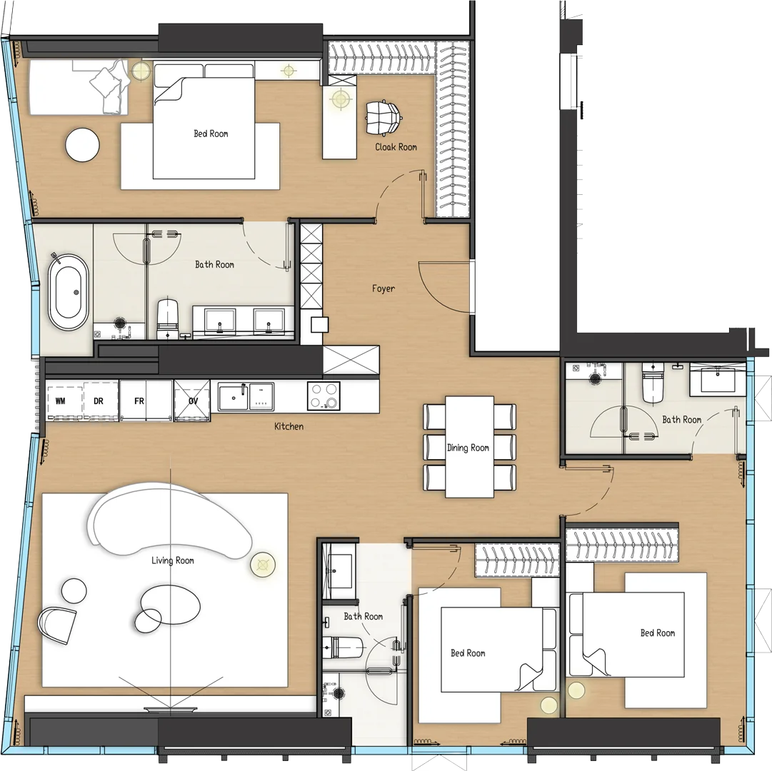 Floor plan drawing of a PENTHOUSE unit, TYPE M